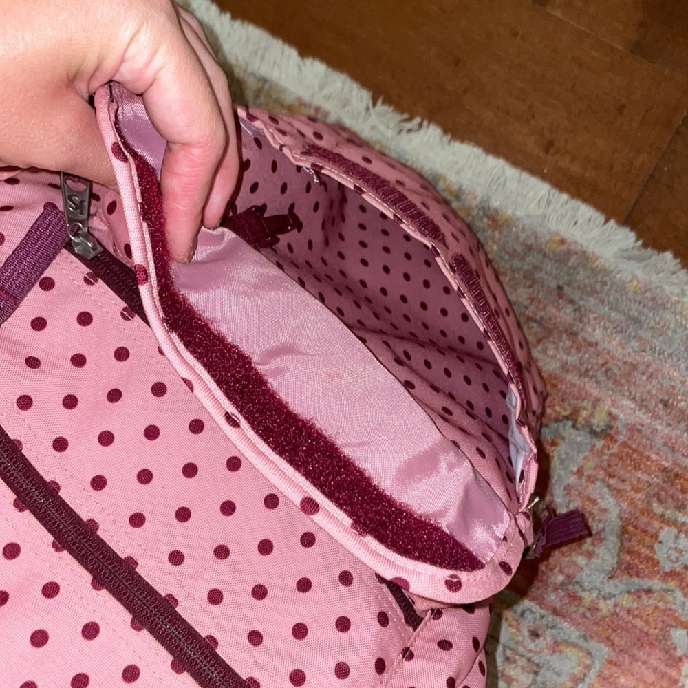 Jansport Pink Polka Dot School Backpack W Laptop Zipp… Gem